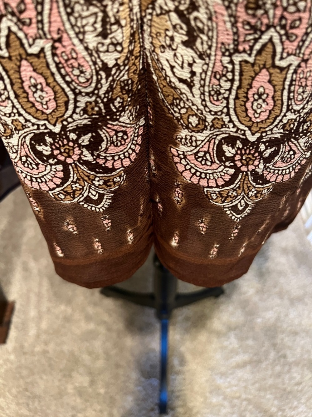 Emma James Cream, Brown and Pink Paisley Split-Neck Tunic - Picture 2 of 11